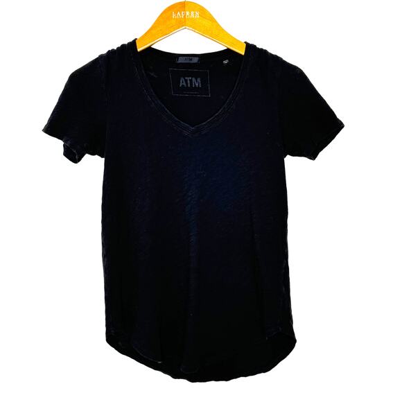 ATM Anthony Thomas Melillo  Cotton Slub V-Neck Tee - Picture 1 of 8